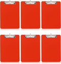 TFDLCG zm 6 PCS Clipboards Bulk Nurse Clipboard with Pen Holder,Plastic Clip Boards 8.5x11,A4 Letter Size Cute Clipboards for Women Kids Teacher,Classroom Office Home(Red)