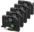 Label Maker Tape TZe-335 Compatible with Brother TZ-335 Laminated White on Black for Brother P Touch PTD210 PTH110 PTD600 PT-123PC PT-P700 Label Maker, 12mm 0.47 Inch, 5Pk