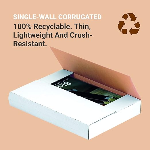 Tape Logic TLM12121 Easy-Fold Mailers, 12 1/2" x 12 1/2" x 1" White (Pack of 50)