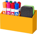 BEYGORM Magnetic Dry Erase Marker Holder for Whiteboard,Non-slip Acrylic Magnet Pen Holder for Fridge Refrigerator,Locker Organizer for Work,Locker Accessories,Pencil Cup for Desk(Orange)