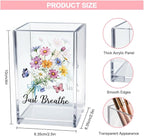 Vgrti Just Breathe Acrylic Cosmetic Pencil Pen Holder Cup, Hope Inspirational Makeup Brush Organizer Holder, Women Faith Gifts, Encouragement Gifts for Women Mom Daughter Sister Friend Yoga Teacher