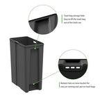SIMPLYKLEEN Trash Can with Lid - 45 Liter/12 Gallon Slim Stainless Steel Trash Can Odor Protection Kitchen Garbage Cans with Soft-Close Foot Pedal Anti-Fingerprint for Bathroom Home Office Rectangle
