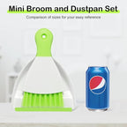 NACENA Mini Dustpan and Brush Set 2 Pack, Small Broom and Dustpan Set Dust Pan and Mini Hand Broom Dustpan and Broom Combo Compact for Home Table Keyboards Sofa Kitchen, Dark & Blue