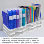 Ultimate Office TierDrop Jumbo 3-Compartment High-Wall (add-on Module) - Sorts Documents, Forms & Mail - Durable Construction Features Expandable, Modular, No-Tool Assembly Design (Gray w/Blue)
