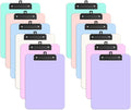 Zoenley A4 Plastic Clipboard Set of 12, Light Colorful 12.5 x 9 Letter Size for Classroom, Students, Teacher, Nurse, 8.5 x 11 Clip Board with Low Profile Black Clip, Office & School Supplies