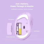 Ergonomic Wireless Mouse with USB Receiver for PC Computer, Laptop and Desktop, Ergo Mouse Vertical with Silent Clicks Long Battery Life, Up to 1600 DPI & 1 AA Battery Powered, Purple