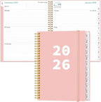 2026 Planner - Planner 2026 from January 2026 to December 2026 with 12 Monthly Tabs, Flexible Cover, Inner Pocket, 8.5" x 11", Pink-A