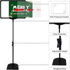 Sign Holder, Sign Stand with Adjustable Height Snap Open, Reusable Sign Holder 8.5x11 Inch, Vertical and Horizontal View Sign Holder Stand (Black, 4 Pack)