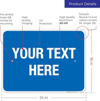 Personalized Custom Blue Background Customize for Office, Business, Workplace, Home, Airbnb, Delivery Sign, 18x24 Inches, Rust Free .063 Aluminum, Fade Resistant, Made in USA by Sigo Signs