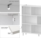 Chyanmoo Wood Cube Storage Organizer White Bookshelf - 3-Tier Freestanding Storage Cabinet with Legs for Home Office, 8-Cubes Open Shelf