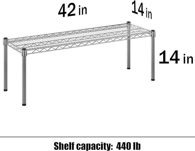 Regal Altair 14" Deep x 42" Wide x 14" Height Wire Shelving Kit | 1-Tier | NSF Commercial Storage Rack Unit