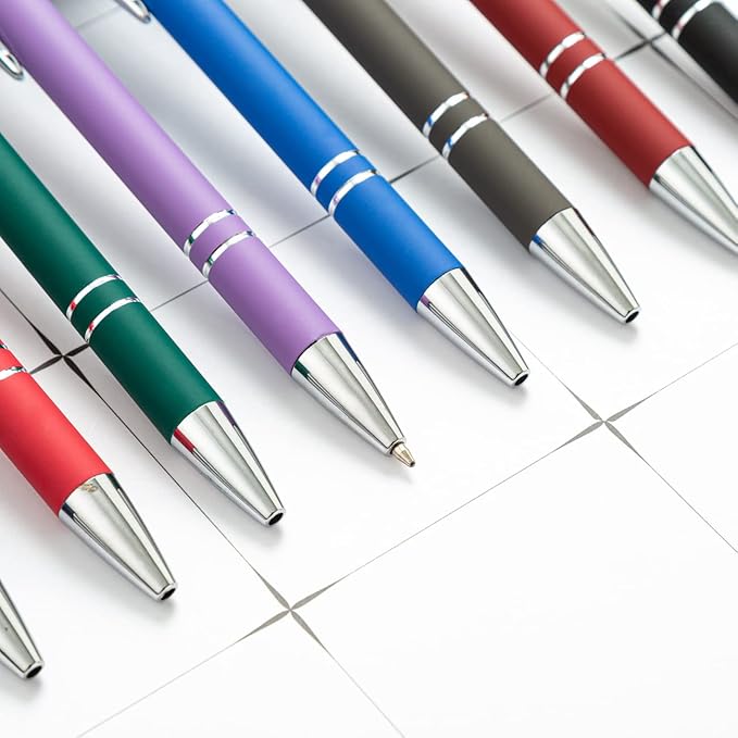 HEYZARDA Personalized Pens with Name Text Logo Custom Ballpoint Pen for Business Office Events with Stylus for Touchscreen 100 Pcs Wine
