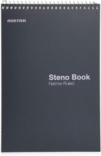 Mintra Office Steno Books (Poly Steno 8pk (Arctic Ice, Green Olive, Charcoal), Narrow Ruled) - Poly Cover, 6" x 9", 100 sheets for Writing Notes for school, office, work, 6x9 steno notepad, top bound spiral (8 PACK)