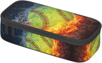 Softball Ball Pencil Case Big Capacity Storage Pencil Pouch Stationery Bags With Zipper Portable Pen Holder Box Organizer For Boys Girls Teens Student College School Office Supplies