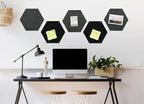 Uoisaiko 12" Large Bulletin Board with 30 Push Pins, Pack of 8 Hexagon Felt Pin Board Notice Boards for Home Office, Felt Wall Tiles for Photos Memos