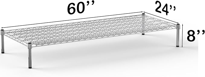 Regal Altair 24''W x 60''L x 8''H Chrome Plated Wire Dunnage Rack | Off The Floor Storage