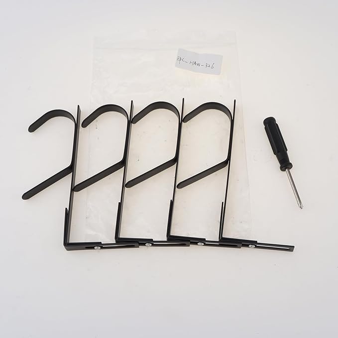 HOJLKLD 4 Pack 6.1 inch Double Coat Hooks,Thick Cubicle Wall Coat Hook,Metal Over The Panel Double Hook Adjusted to Fit 1.37 to 3.7 Inch Thickness Panels for Wall Panel (6.1 inch, Count, 4)