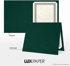 LUXPaper 9.5" x 12" Certificate Holders | Green Linen | 100lb. Cover | 25 Qty