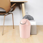 Umbra 1.25 Gallon Mini Waste Can with Removable Swing-Top Lid - Small Garbage Bin for Kitchen, Bathroom, Bedroom, Office - Compact Trash Can Fit Under Tables & Counters - Pink