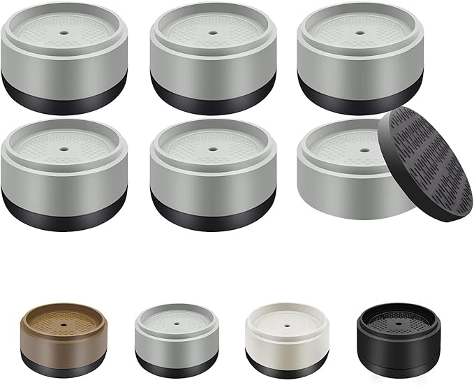 Furniture Risers Bed Risers Heavy Duty 1 inch, 2 inch, 3 inch, 4 inch Round Adjustable Bed Lifts Riser for Desk Legs Table Couch Sofa Chair Refrigerator Washing Machine (1 Inch, Gray, 6 Pack )
