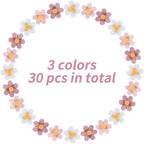 wusuowea Flower Push Pins, 30pcs Pins for Cork Board Pink Decorative Thumb Tacks Cute Fun Photo Wall, Feature Map, Bulletin Board, Office or Home