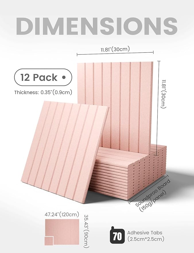 Fluxynara Large Felt Bulletin Board 48" x 36" Cork Board Alternative-12 Pack with 70 Safe Removable Adhesive Tabs, Cork Boards for Walls Cork Board for Home Office Classroom Pin Board (Pink)