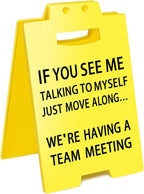 Smilelife Funny Office Cubicle Decor We're Having A Team Meeting Desk Sign Team Office Gag Gifts for Coworker Teammate Employee Boss Manager
