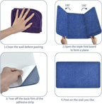 Vuzvuv Dark Blue 28"x16" Large Cork Board with 50 Push Pins & Sticky Notes, Self-Adhesive Bulletin Board for Wall, Felt Pin Vision Board for Paste Notes,Schedules Offices Home