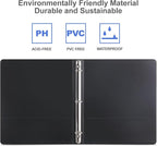 3 Ring Binder 1-1/2 Inch, ViVin Sturdy 1.5"-Round Ring Binder with 2 Interior Pockets, Clear View Cover, PVC-Free, Fits 300 Sheets of 8.5'' x 11'' Paper, Office Home School (6 Pack, Black)