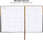 2026 Planner Calendar, 8"x10" : Includes 14 Months (November 2025 - December 2026) / 2026 Weekly Planner/Weekly Agenda/Monthly Calendar Organizer (Brown/Black)