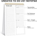 To Do List Notepad, 120 Pages 8.5x11" To Do List Notebook Undated Daily Planner Notepad with Task Checklist To Do and Note Organization