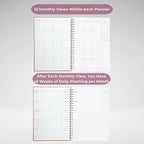 Merely Home | Ultimate Yearly, Daily, Weekly, Monthly Planner | 8.25" x 11.75" | To Do List Notebook for Work | Simple Design | Multiple Layouts | Academic Planner and Organizer Notebook (Rust, Yearly Planner - Portrait)