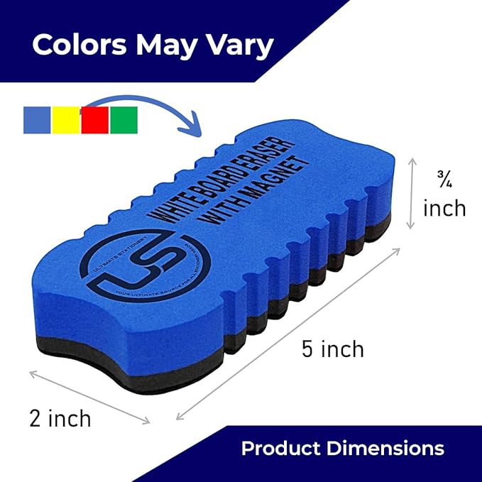 Dry Erase Eraser Magnetic Whiteboard Eraser 5 Pack White Board Cleaner, Dry Erase for Whiteboard, Chalkboard and Glass