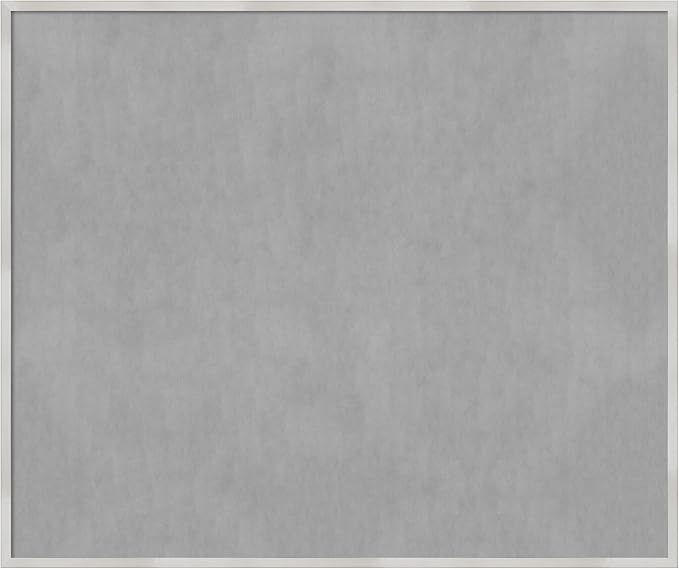 Amanti Art Silver Framed Magnetic Board 41x49 Oversize Vision Board for use with Magnets, 100% Metal Sheet to Display Items as Office Decor or for Home Organization in mudroom, Kitchen or Kids Room