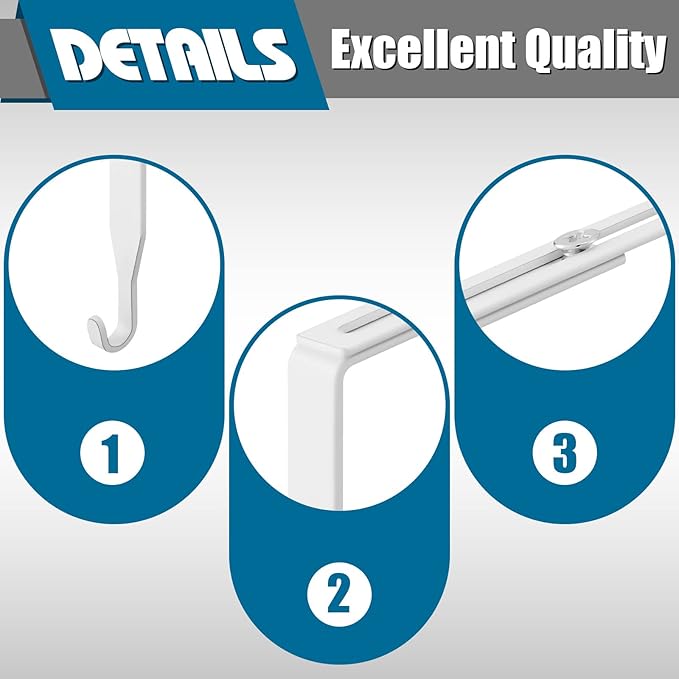 Amylove 8 Pcs Adjustable Cubicle Hanger Universal Partition Metal Cubicle Hooks Door Hanger, Adjusted to Fit Panels with 1 3/8 Inch to 3 1/2 Inch Thickness for Office Whiteboard (White)