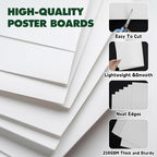 TUXIYA 200 Pack White Poster Board,11" x 14" White Poster Paper Bulk,250GSM/92LB Heavy-Weight Blank Poster Board for Arts,Craft,Projects Presentations,Drawing Scrapbooking