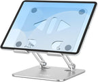 Aoviho Tablet Stand Holder for Desk, Adjustable Desktop Tablet Holder, Foldable Aluminum Tablet Mount for iPad pro 11, iPad Air Mini, Samsung Galaxy Tabs Z Fold Kindle Fire 4-12 inch, Silver