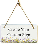 Signs ByLITA Wildflower Meadow Personalized Hanging Wall or Door Sign (5 x 10") | Custom Signage for Your Home & Business