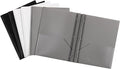 JAM PAPER Plastic Color POP Folders - 2 Pocket Durable Folders with Metal Prongs Fastener Clasps - Assorted Business Colors - 6/Pack