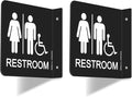 Faittoo Restroom Sign, Bathroom Signs, (2 Pack) 6 x 6 Inches Acrylic Sign, for Office or Business Bathroom and Toilet Door or Wall Decor, Indoor Outdoor Use (Men and women with Handicap)