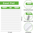 DINGIXOC Mini Easel Pads 13 x 17 Inch, 4 Pack Non-Stick Flip Chart Paper for Teacher, Training, Presentations or Brainstorming, 30 Sheets/Pad, Fits Most Easel Stands (Lined)