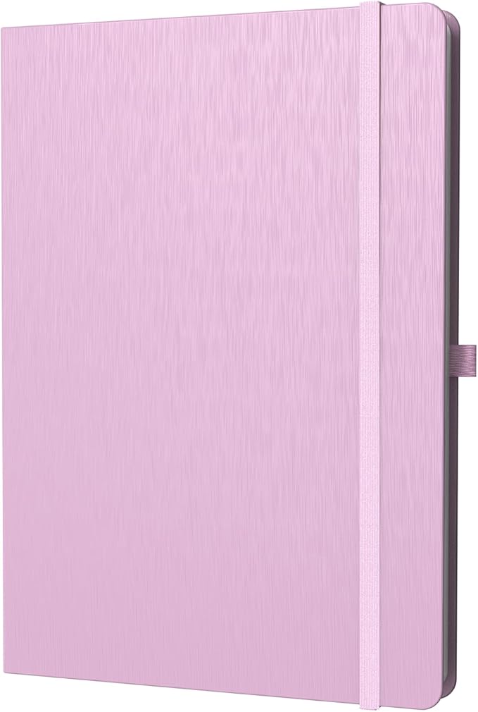 ONAVIA A5 Lined Journal Notebook, 7mm College Ruled Notepad, Journaling for Writing, Work, School, Travel and Note Taking, Hardcover 160 Pages (80 Sheets) 5.79 x 8.3 inches (Pink)