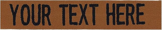 Custom Uniform Name Tapes Solid Colors. Rusty Brown Fabric, 3.5 Inch Sew on