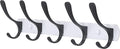 SKOLOO Modern Metal Wall Coat Rack with 5 Hooks - Sturdy Wall Hook Rack for Hanging Coat, Jacket, Clothes, Hat, Black on White