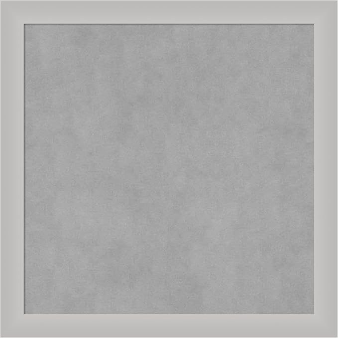 Amanti Art Silver Framed Magnetic Board 23x23 Medium Vision Board for use with Magnets, 100% Metal Sheet to Display Items as Office Decor or for Home Organization in mudroom, Kitchen or Kids Room