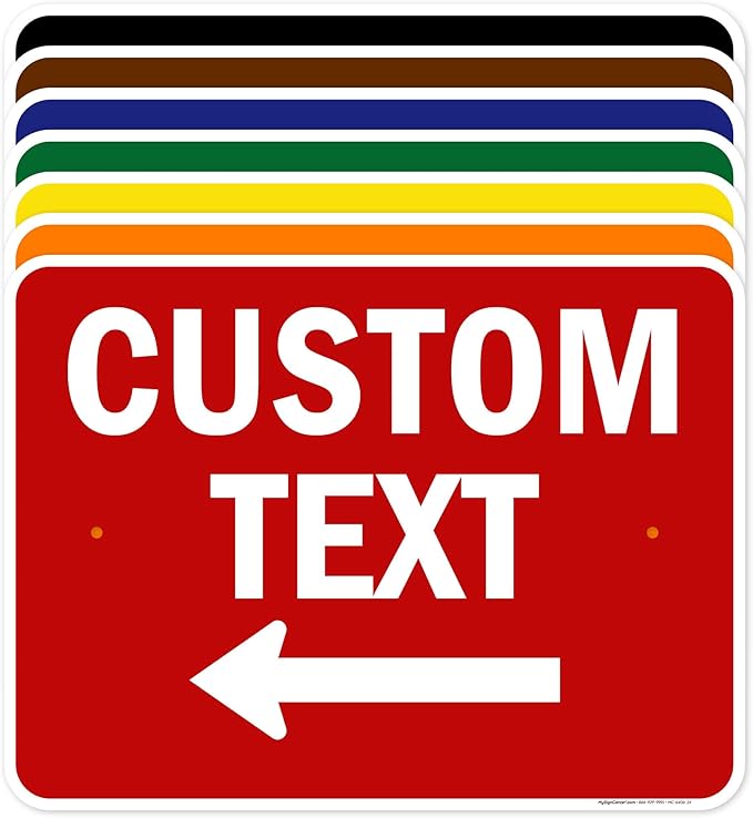 Custom Arrow,Custom Directional Sign, Left Arrow,18x24 Inches, Rust Free .063 Aluminum, Fade Resistant, Made in USA by My Sign Center
