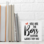 Boss Gifts for Women Man Leadership Gifts, Thank You Gifts Office Decor Inspirational Wooden Box Sign, Home Farmhouse Table Shelf Desk Decor Accessories, Supervisor Farewell Gifts for Manager Boss
