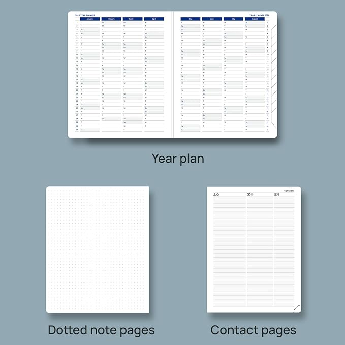 POPRUN 2026 Weekly Planner (Medium 7'' x 8.5''), 30-Minute Hourly Appointment Book (Jan 2026-Dec 2026) with Monthly Tabs, Inner Pockets, Pen Holder, PU Leather Softcover, 100GSM - Black