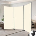 Room Divider (3 Panel) Wall Divider for Room Separation, 102 inch Wide Portable Privacy Screens W/Wheels, Metal Frame Freestanding Room Separators 5.6FT Room Partitions and Dividers
