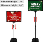 Sign Holder Stand with Adjustable Height Snap Open, Reusable Sign Holder 8.5 x 11 Inch for Display Advertising Business Menu Flyer Signage, Vertical and Horizontal View (Black, 2 Pack)
